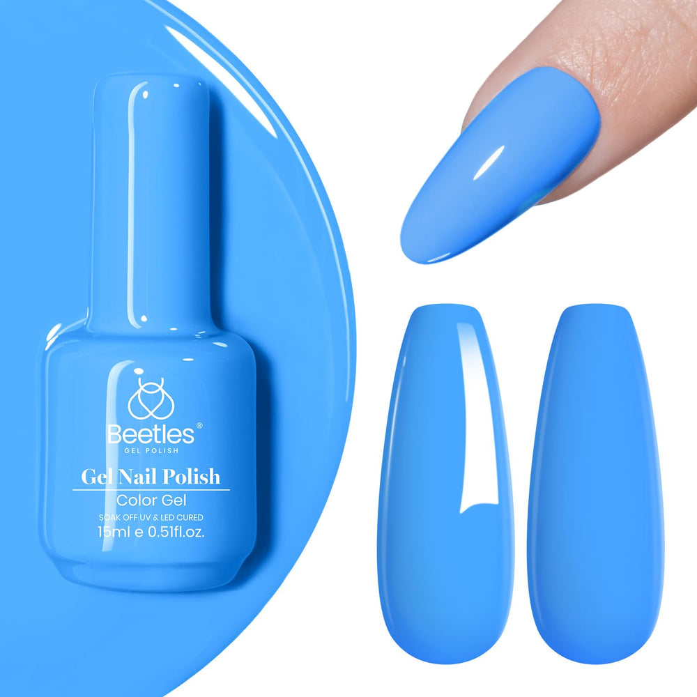 beetles Gel Polish front bottle showing light blue c701 and 15ml capacity for easy storage