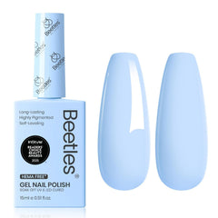 beetles Gel Polish front bottle showing light blue shade and clear labeling benefit quick identification