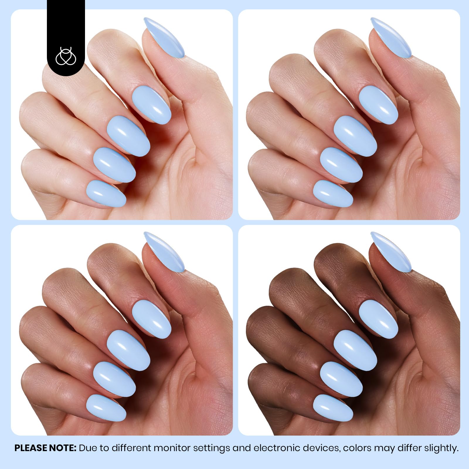 beetles Gel Polish on hand model for size scale and natural-looking salon finish