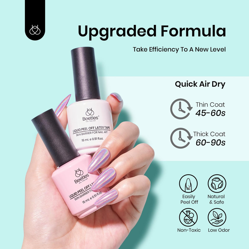 beetles liquid latex applied to cuticle area protecting skin during polish application