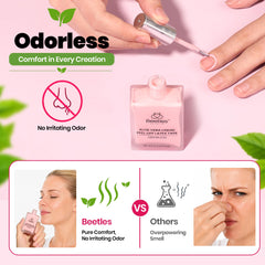 Beetles Gel Polish dried film close-up showing clear-pink barrier protecting skin