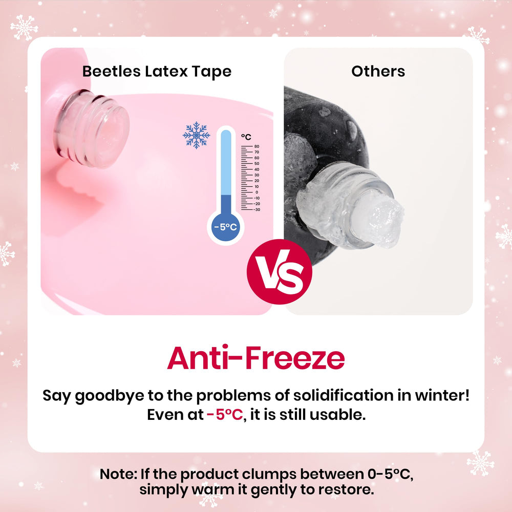 beetles liquid latex scale comparison with a coin to show 15ml portability