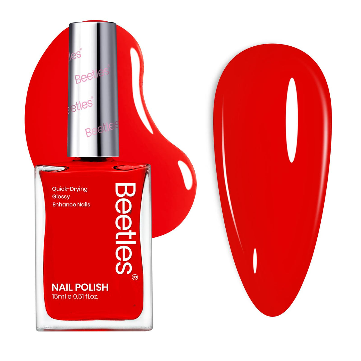 beetles bottle front view showing Little Chili color and easy application benefit