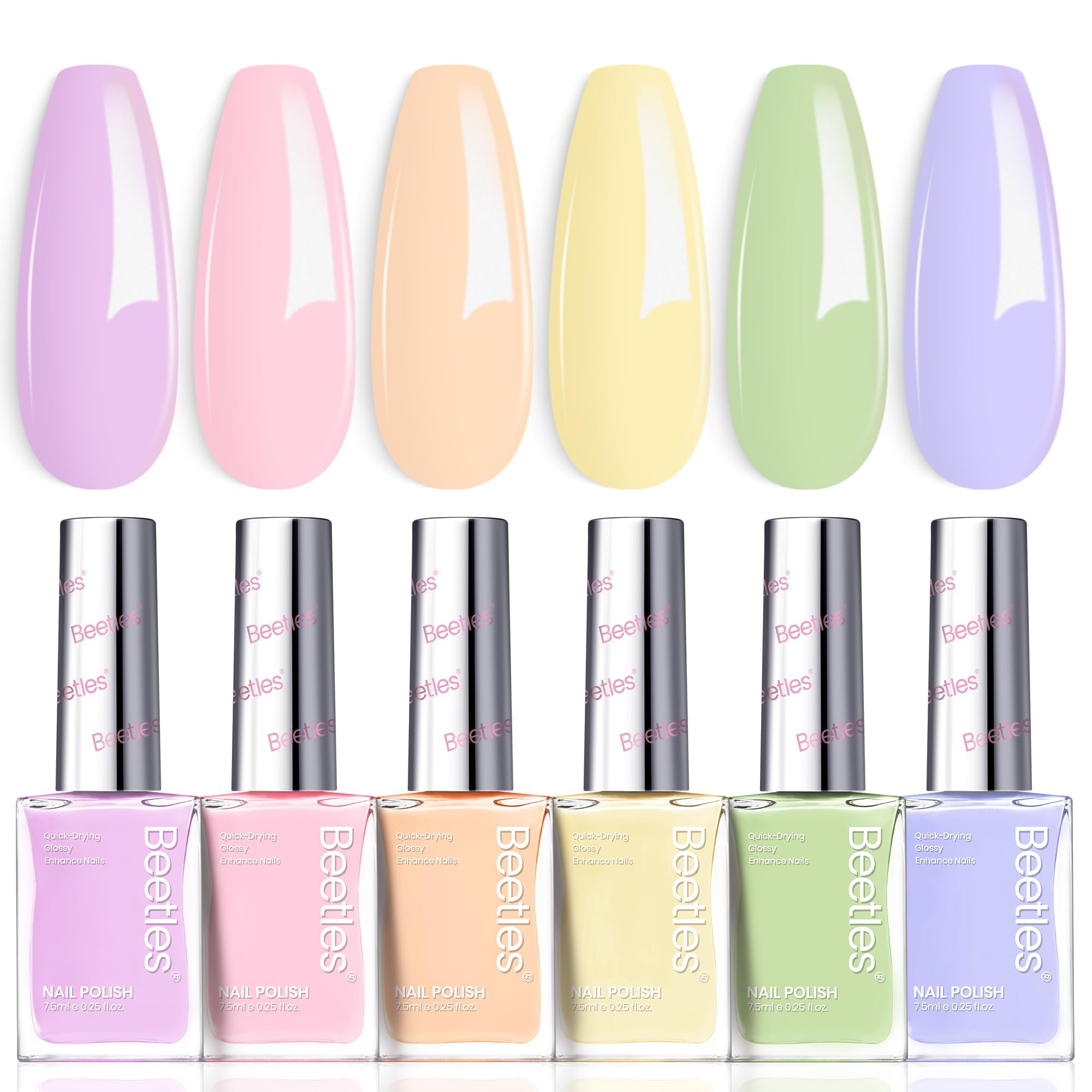 beetles front packaging showing six pastel bottles, perfect spring gift