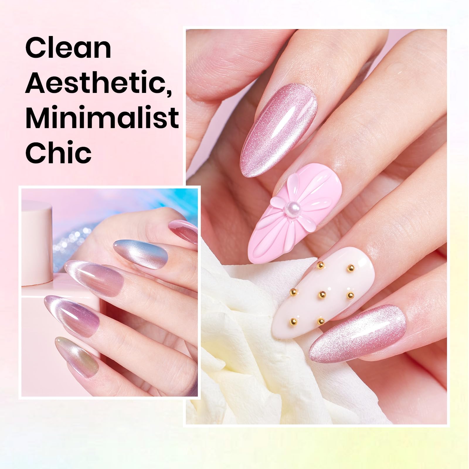 beetles magnet in action over nail demonstrating quick customizable cat-eye effect