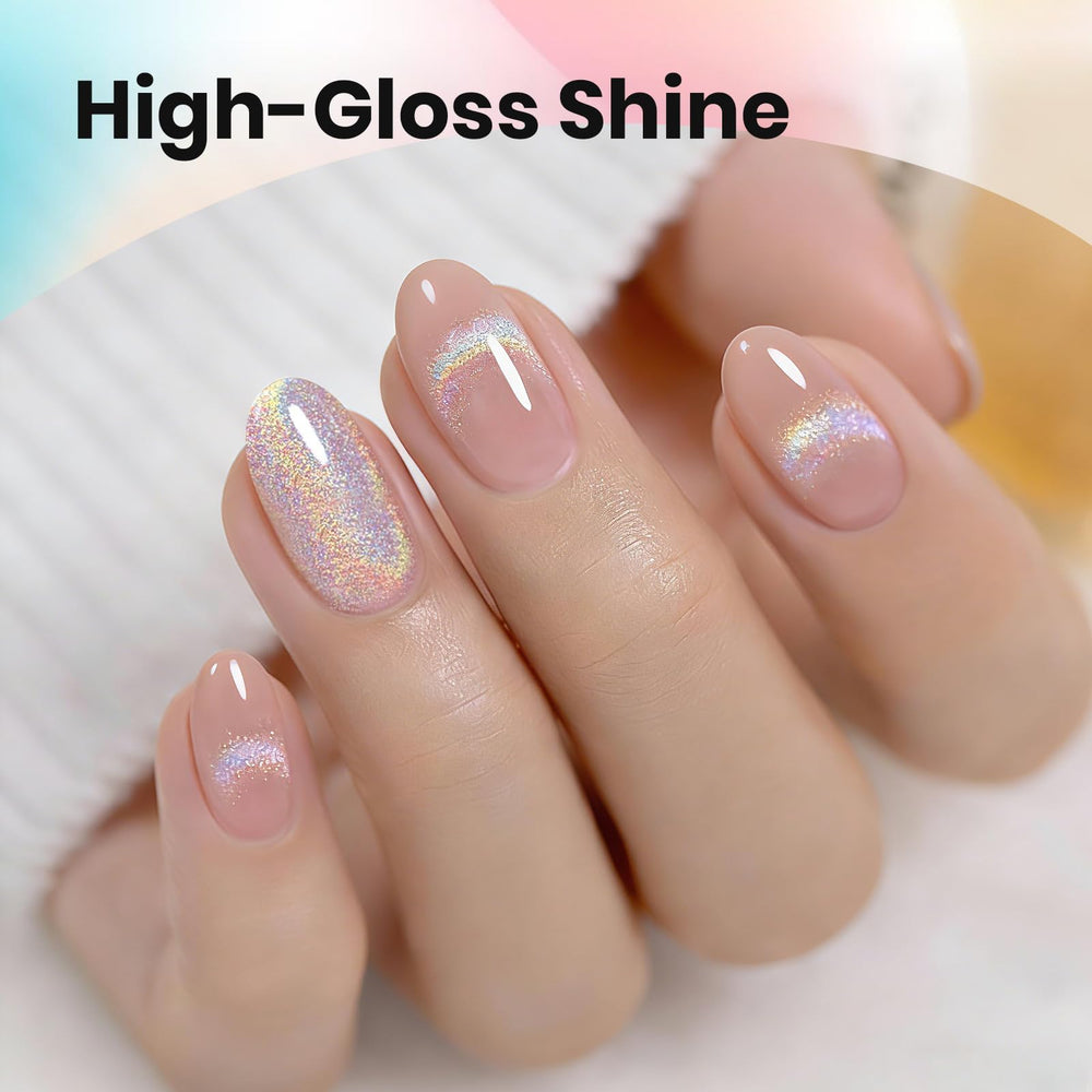 Beetles magnet held above nail creating cat eye stripe for dramatic effect