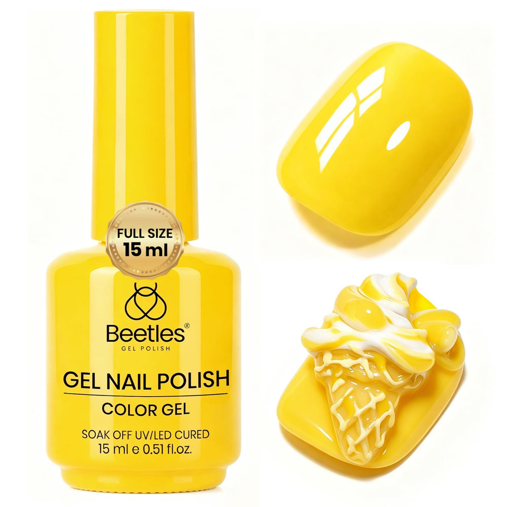 Beetles Mango Gelato front packaging showing vivid yellow and 15ML size, great for quick shade choice
