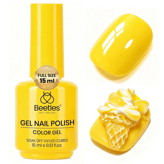 Beetles Mango Gelato front packaging showing vivid yellow and 15ML size, great for quick shade choice