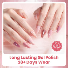 Beetles manicure in use on hands showing wearable soft pink finish for everyday wear