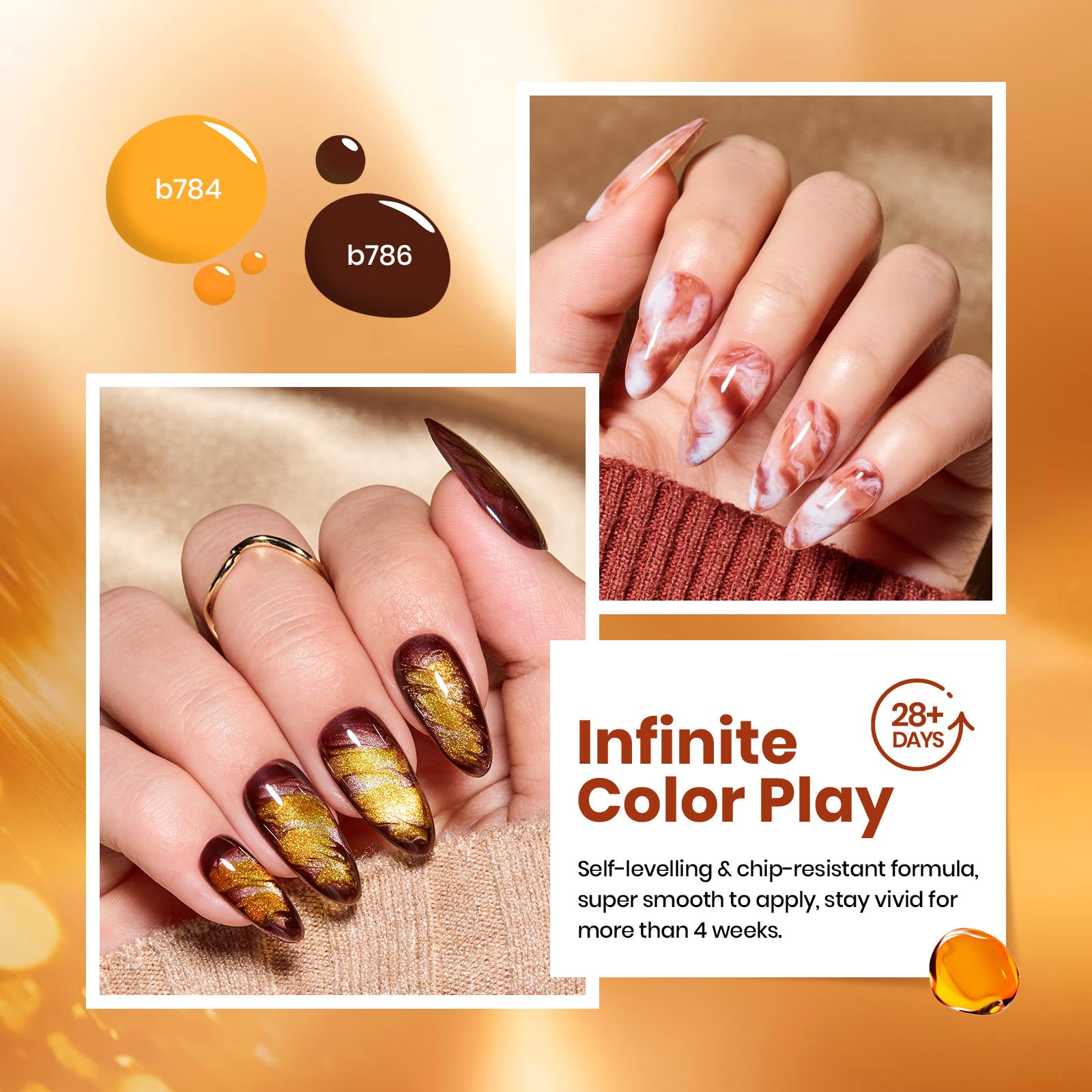 beetles marble tortoise nail example showcasing pattern versatility and warmth