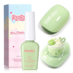 Beetles bottle front view showing matcha mousse mint color and easy selection benefit