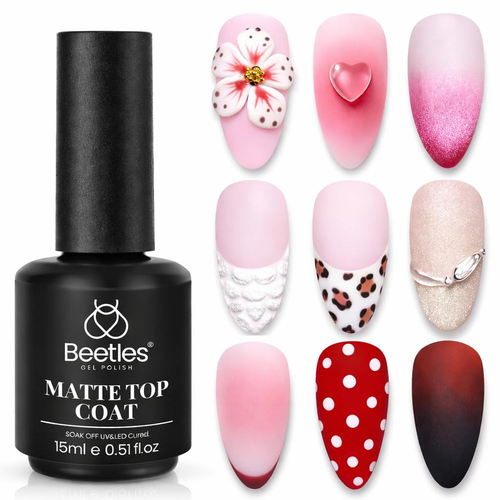 Beetles Gel Polish front bottle showing matte finish and sleek packaging benefit: professional look