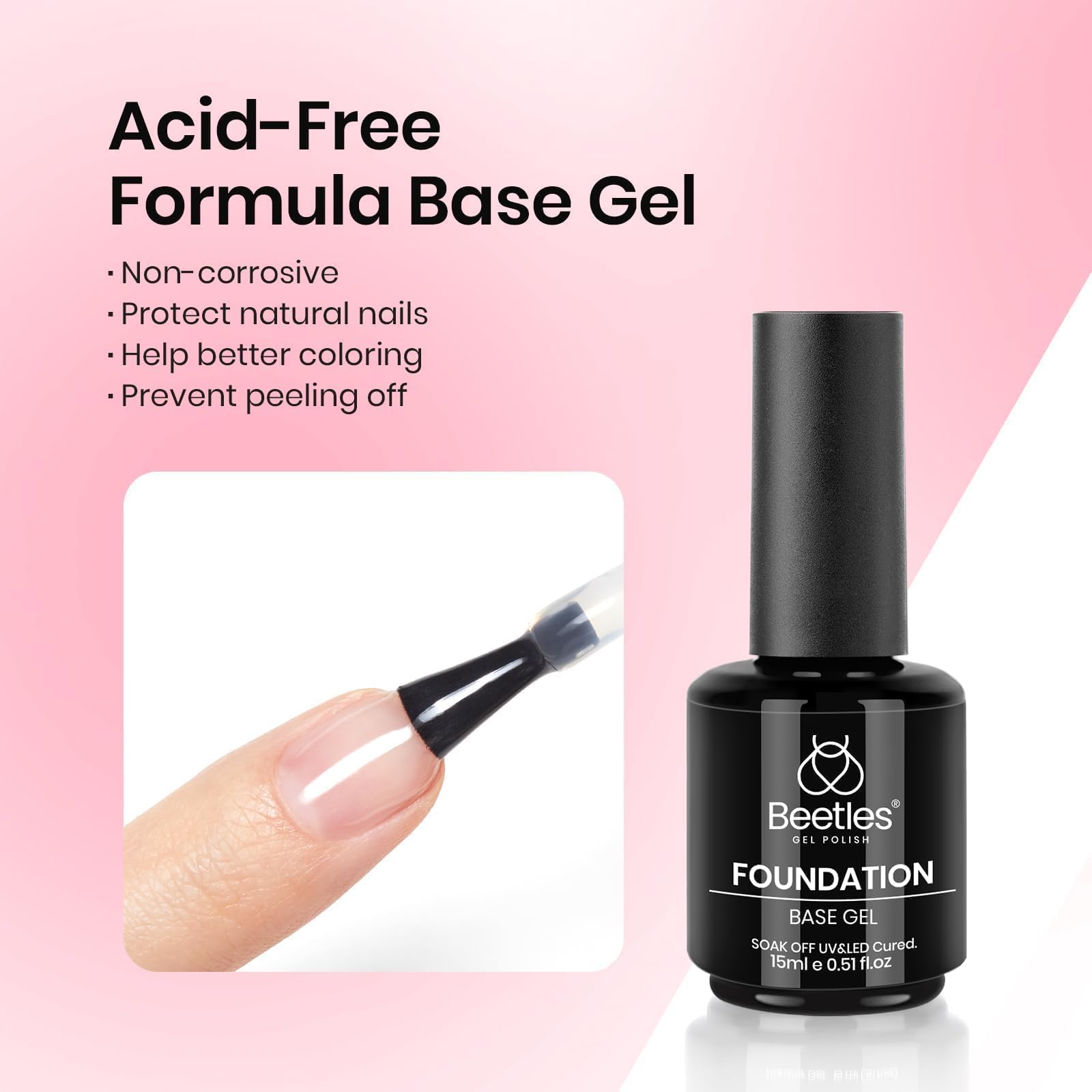 beetles milky pink polish bottle highlighting color payoff and versatile nude base benefit