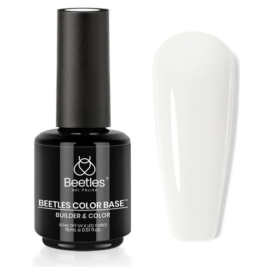 beetles bottle front view showing milky white gel and 15ml capacity benefit strength
