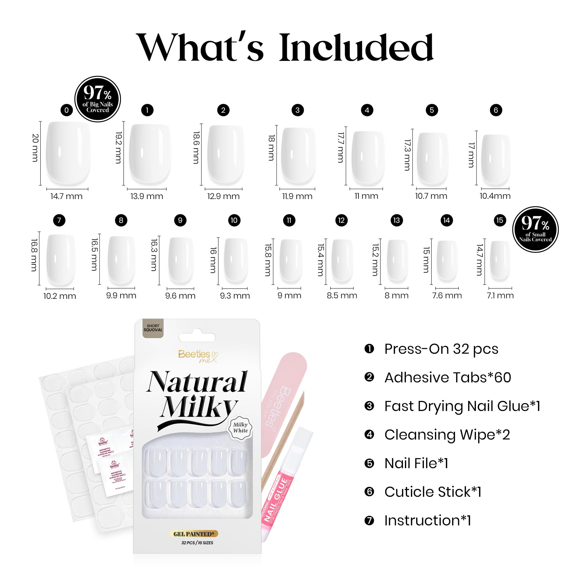 beetles milky white storage box open with organized reusable nails for convenience