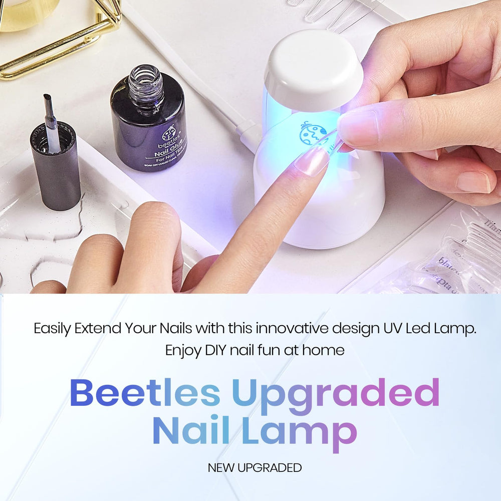 beetles gel polish lamp side profile highlighting slim portable form and travel ease