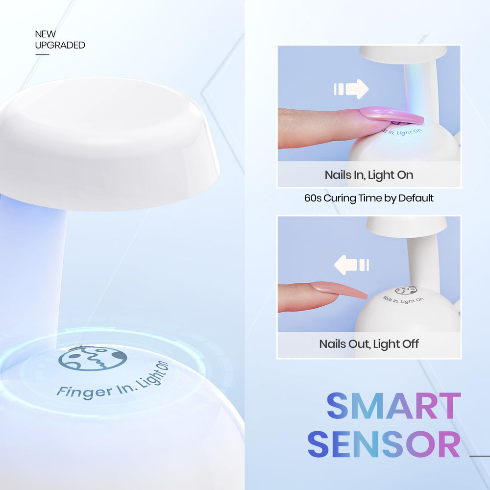 beetles gel polish lamp underside showing smart sensor for hands-free curing benefit