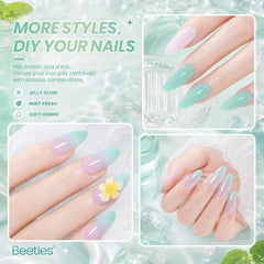 Beetles mint green polish being applied in salon showing professional-quality result