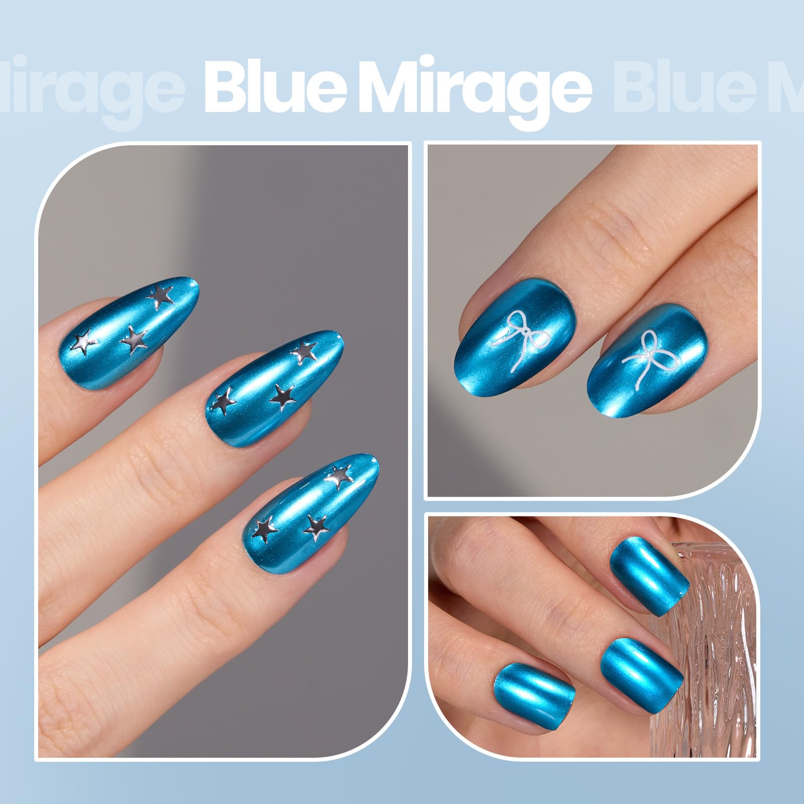 Beetles manicure in evening setting showing dramatic blue sheen and style boost benefit