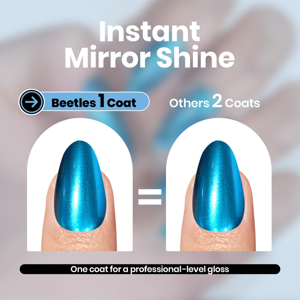 Beetles swatch fan showing vivid one-stroke color and full coverage benefit