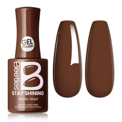 Beetles Gel Polish front bottle showing mocha mood and large 15ml capacity benefit