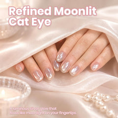 Beetles magnetic wand creating cat-eye stripe demonstrating controlled metallic shimmer effect