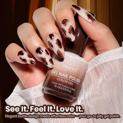 Professional nail tech applying Beetles Morning Mocha polish in a salon setting
