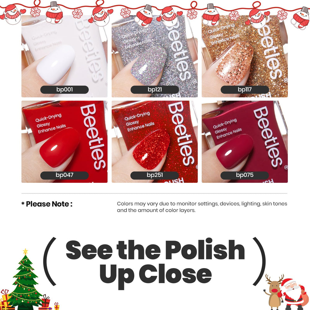 beetles nails painted in red white and silver Fourth of July design benefit festive styling