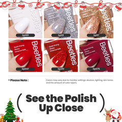 beetles nails painted in red white and silver Fourth of July design benefit festive styling