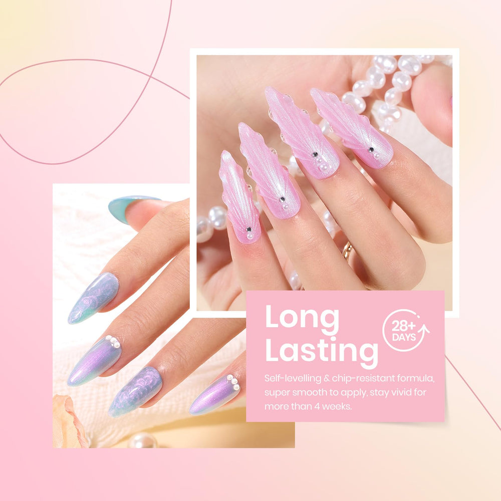 beetles gel polish on nails creating mermaid swirl design illustrating creative manicure results