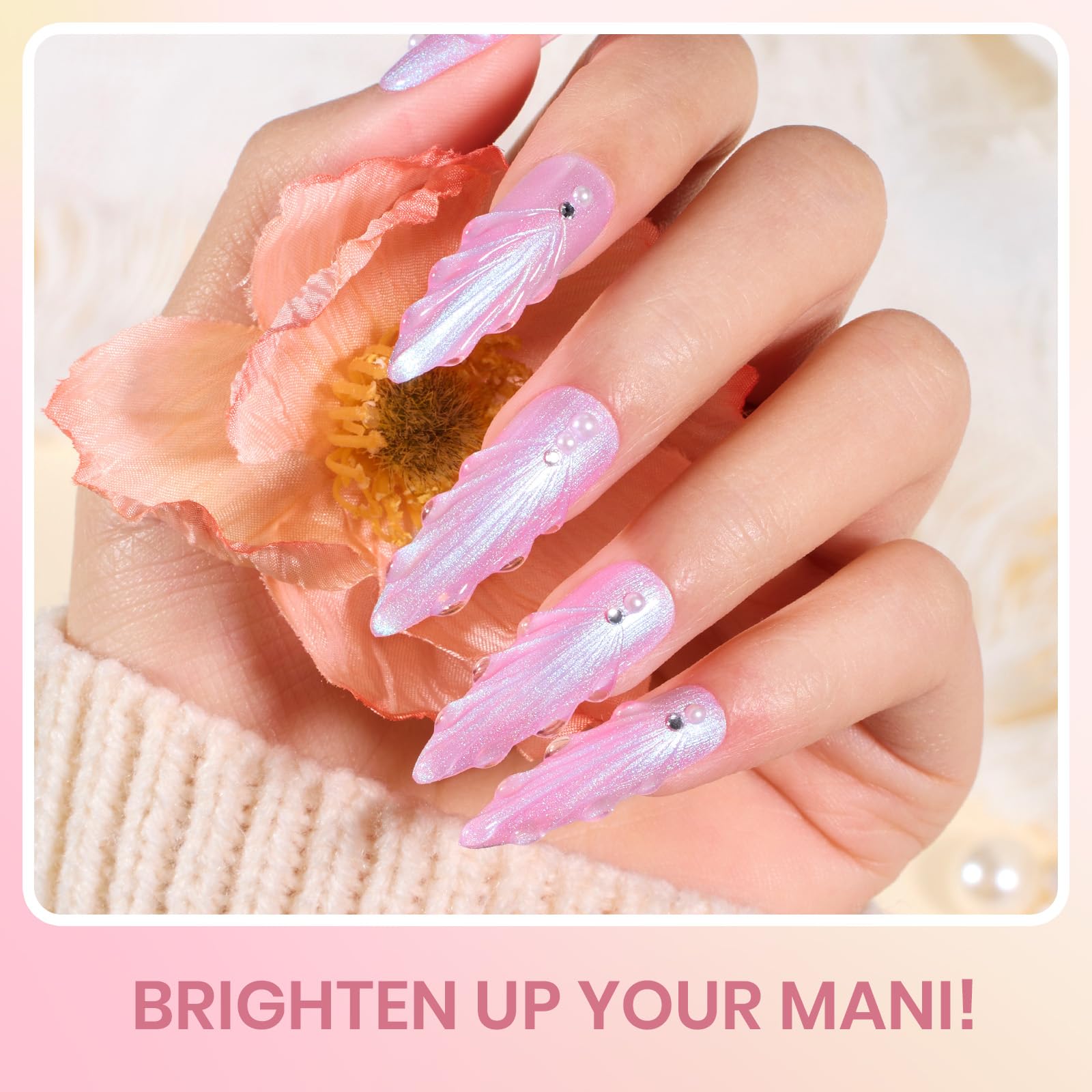 beetles Gel Polish mermaid ombré nail art showcasing layered shimmer impact