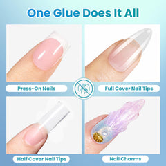 Beetles glue securing a rhinestone on nail for lightweight nail-art durability
