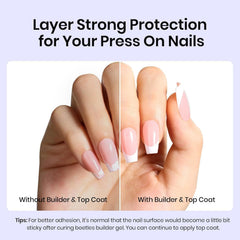 beetles Gel Polish nail glue drop on tip illustrating fast adhesion benefit