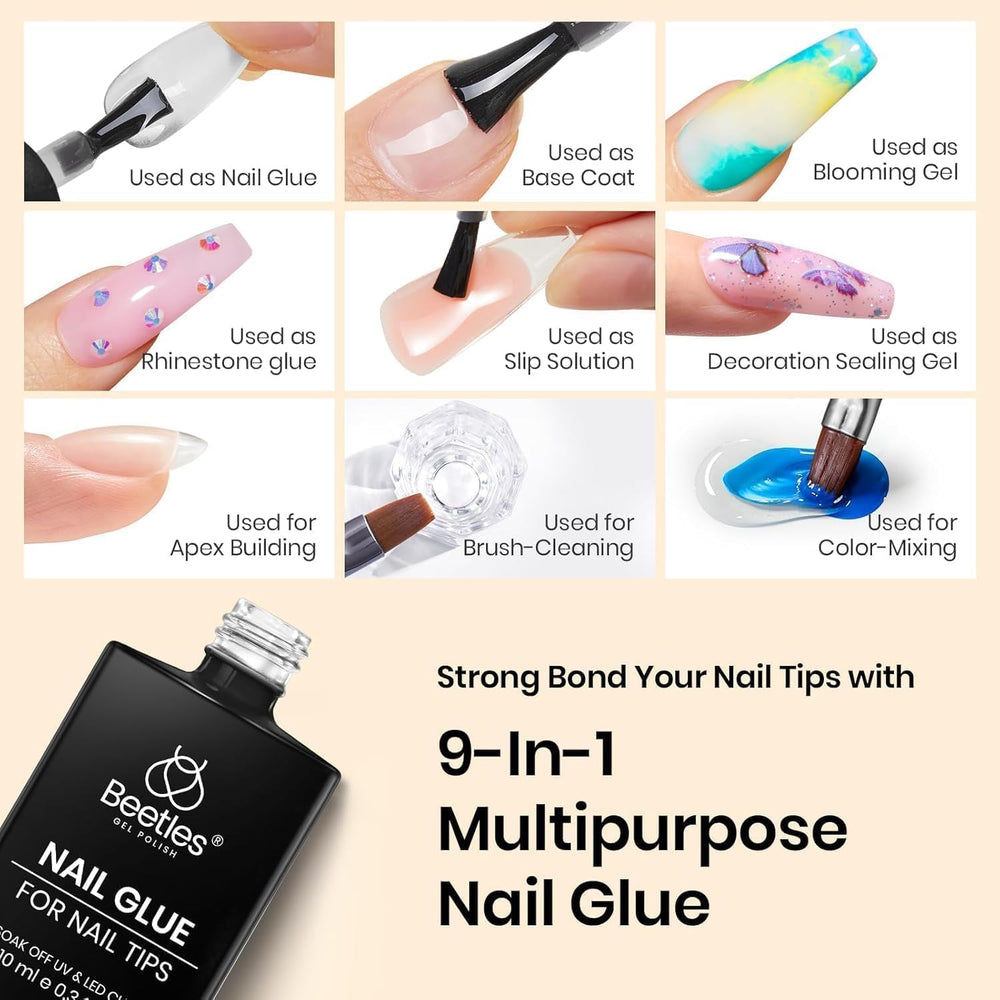 beetles nail glue gel bottle detail highlighting easy dispensing and control