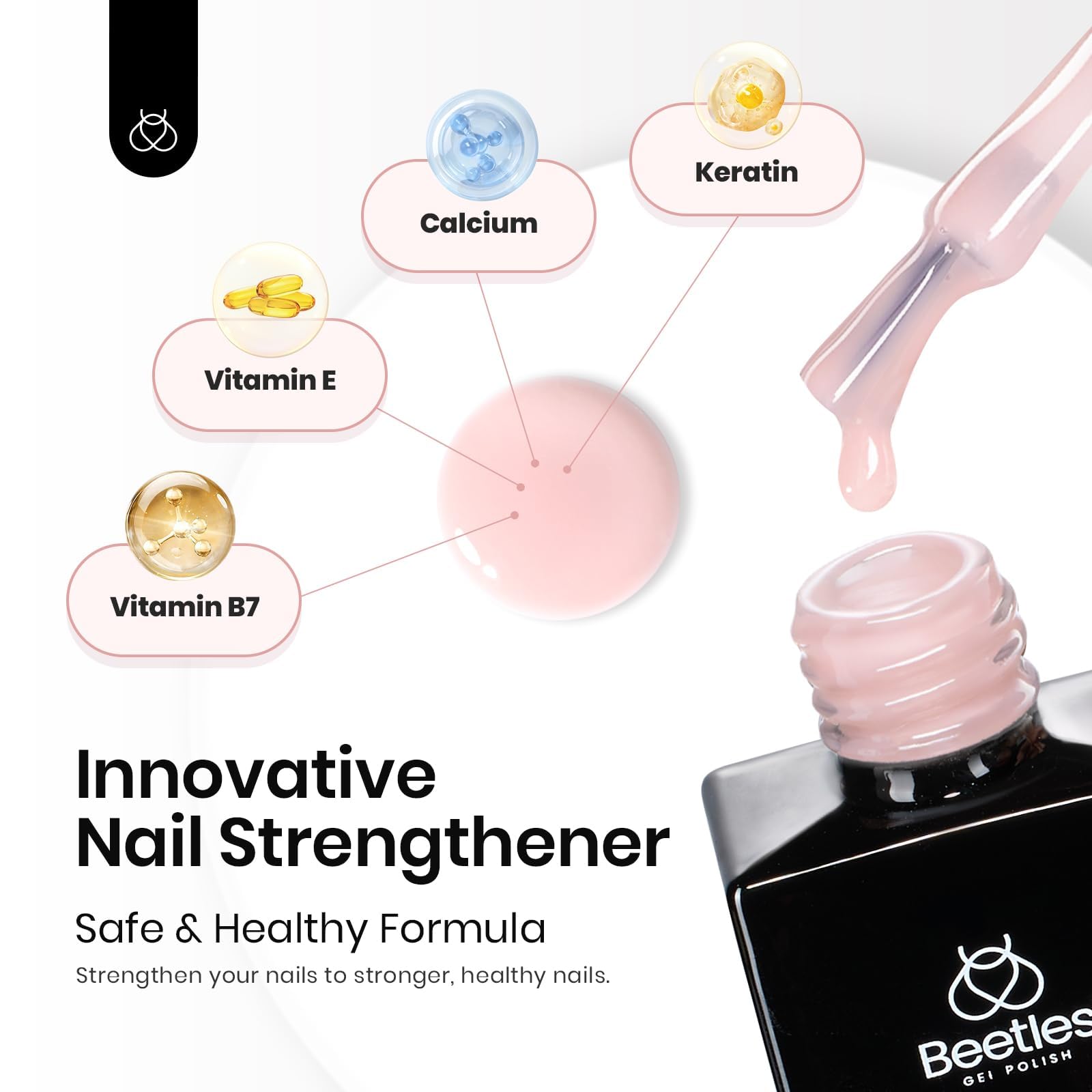 Beetles nail in use under LED lamp demonstrating quick curing and long-wear finish