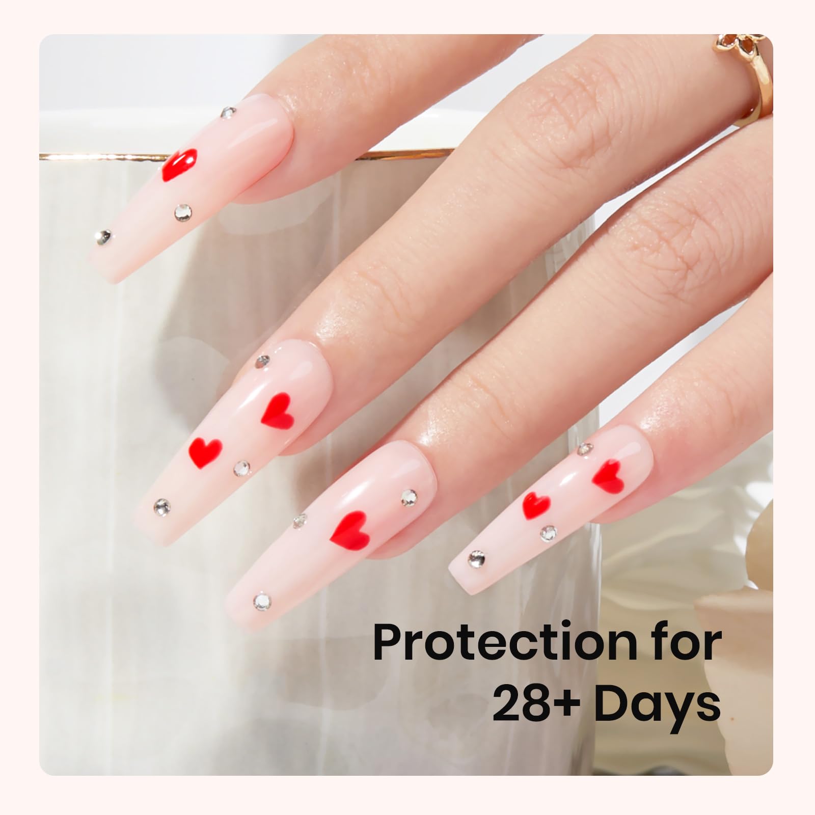 beetles nail strengthener before and after comparison showing strengthened nails