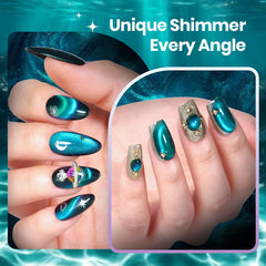 beetles nail swatch showing green-to-purple color shift, showcases stunning visual payoff