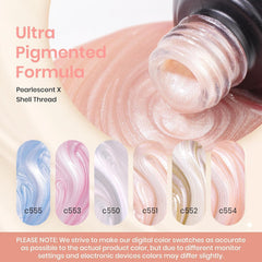 Beetles swatches on nail tips showing pastel pink white orange blue shades for easy color selection benefit