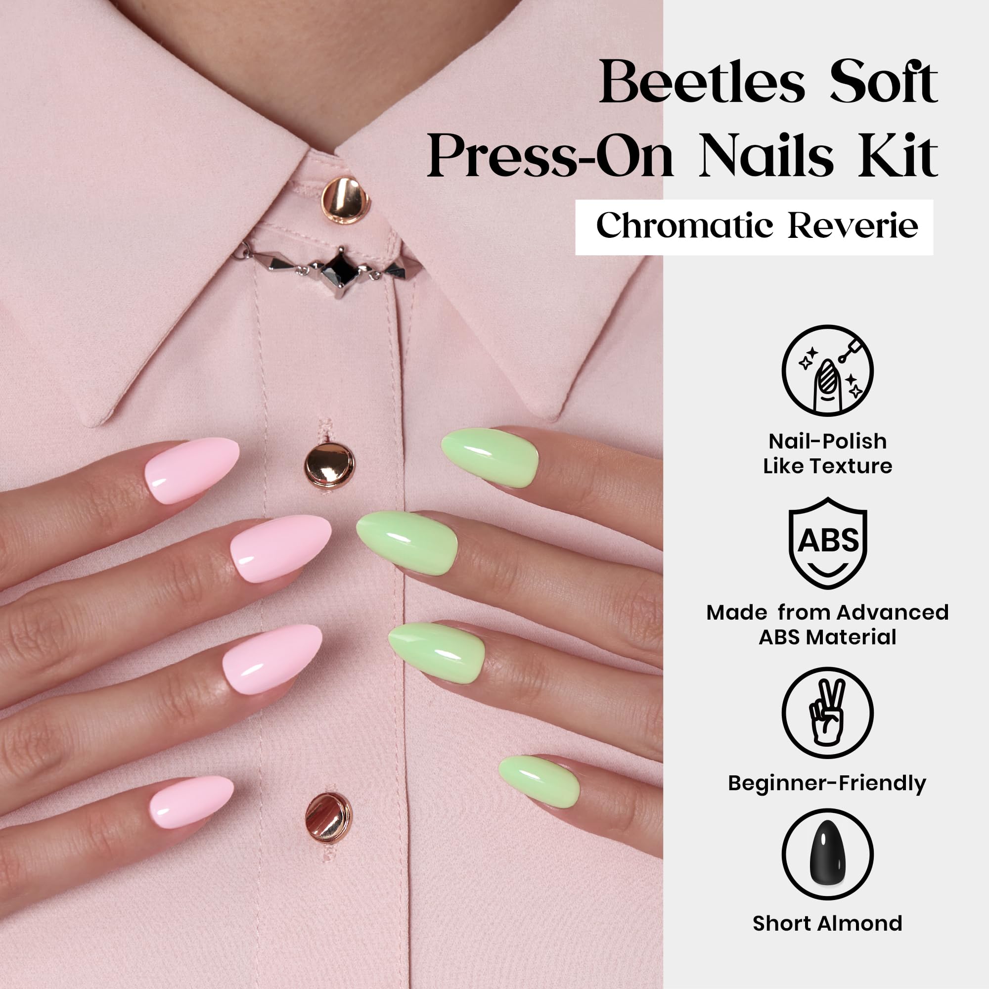 beetles nail variety flat lay displaying 24 colors and patterns for styling options