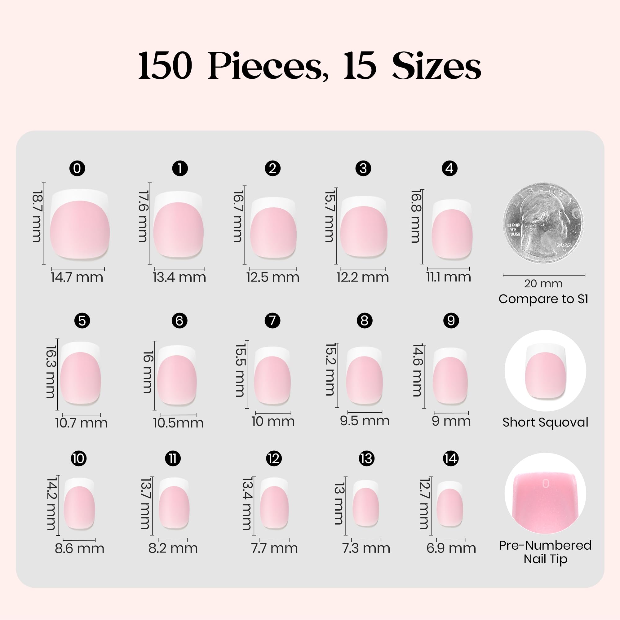 Beetles press-on nails on hand model, offering a polished everyday look
