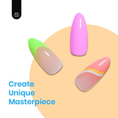 Beetles neon in-salon application curing under LED lamp for durable, glossy finish