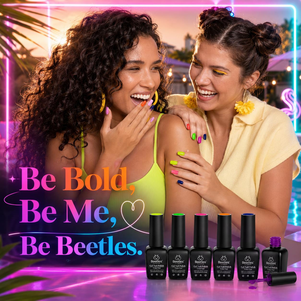 beetles bottle in hand for scale and easy-at-home manicure benefit