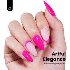 Beetles Neon Whispers applied on nails in studio lighting for vibrant result