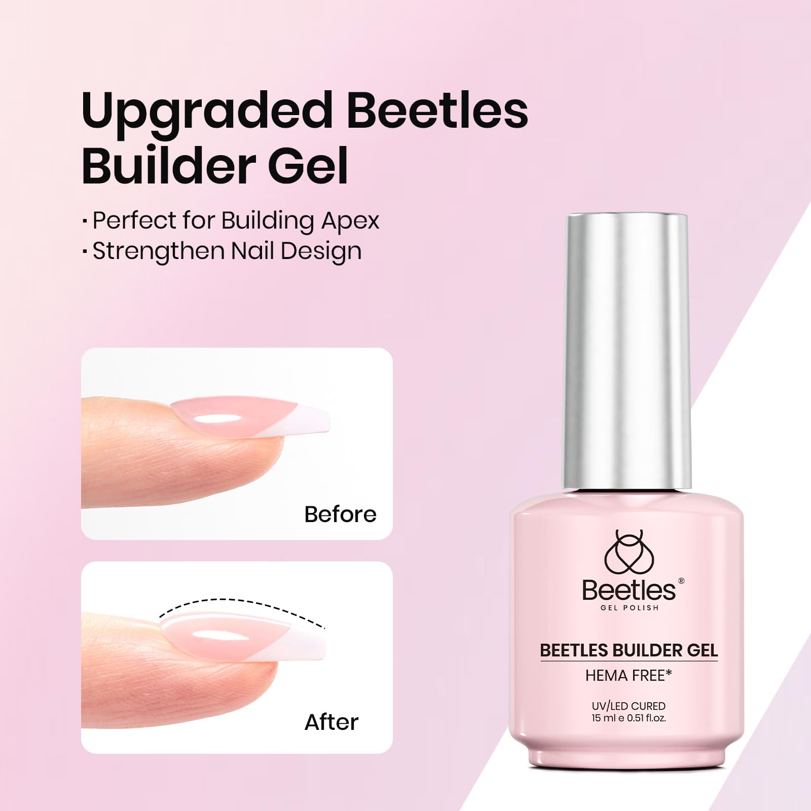 Beetles no-wipe top coat brush detail showing fine bristles for streak-free glossy finish