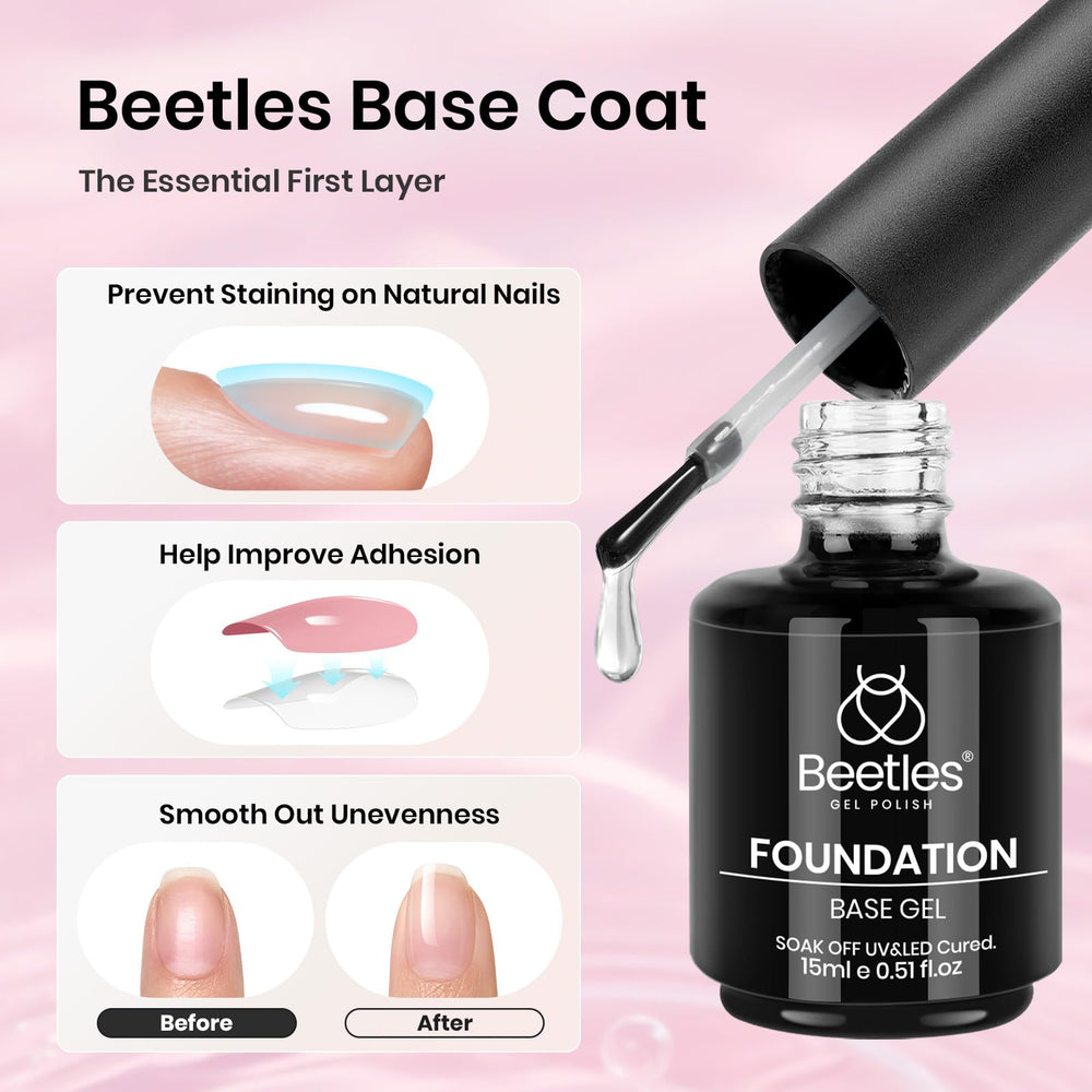 Beetles no-wipe top coat brush detail showing glossy seal and scratch resistance