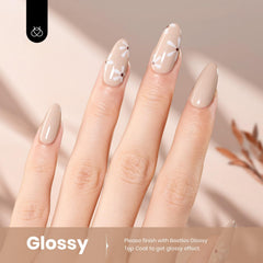 single brush stroke of Beetles gel polish showing smooth coverage benefit even application