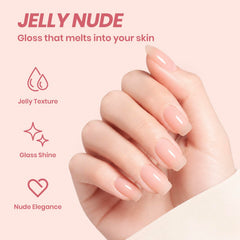 Beetles close-up of jelly polish texture highlighting translucent depth and glossy finish