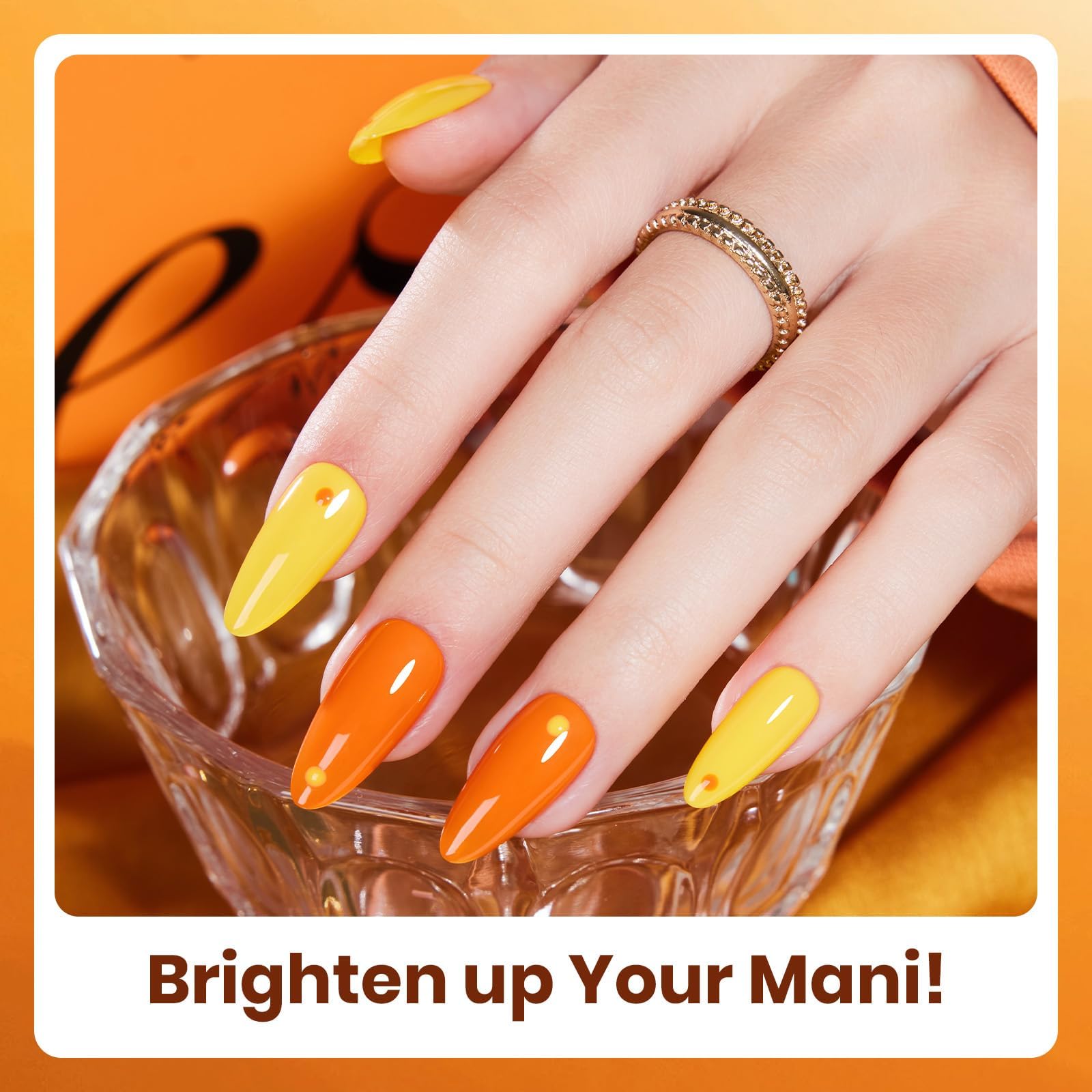 beetles ombre nail art example blending yellow to deep red for gradient looks