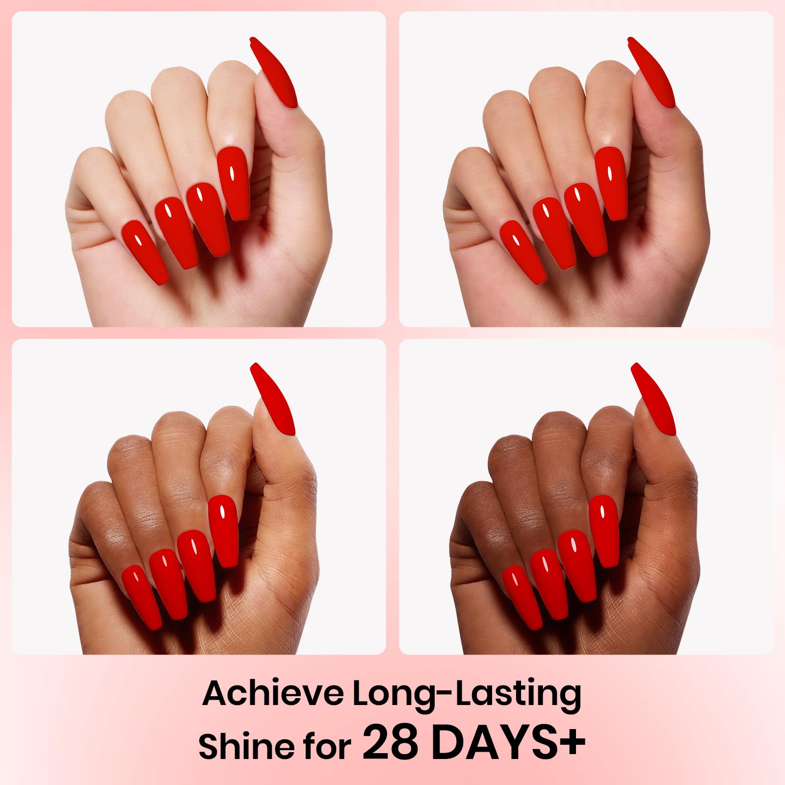 beetles model manicure lifestyle shot highlighting glossy salon-quality finish