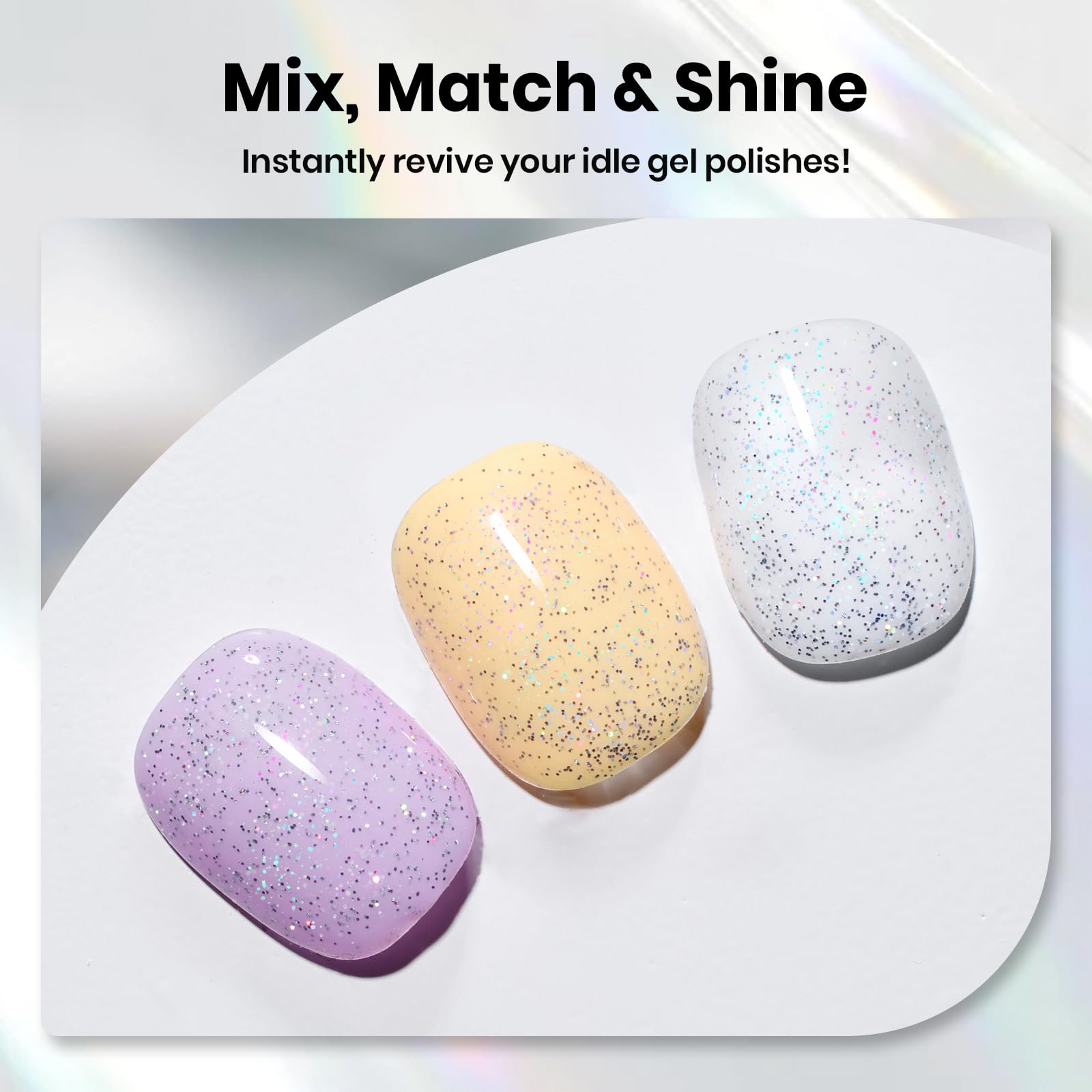 beetles on model nails lifestyle shot showing finished manicure benefit salon-quality look